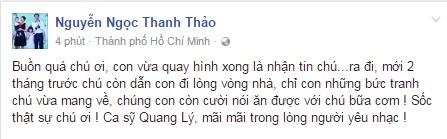 Sao Việt chia buồn khi nghe tin ca sĩ Quang Lý qua đời